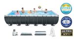 בריכת אינטקס INTEX 26364 מלבנית מסדרת ULTRA XTR עם שלדת מתכת חזקה לגינה