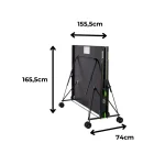 שולחן טניס שולחן מתקפל KETTLER OUTDOOR K1 במצב מקופל לאחסון